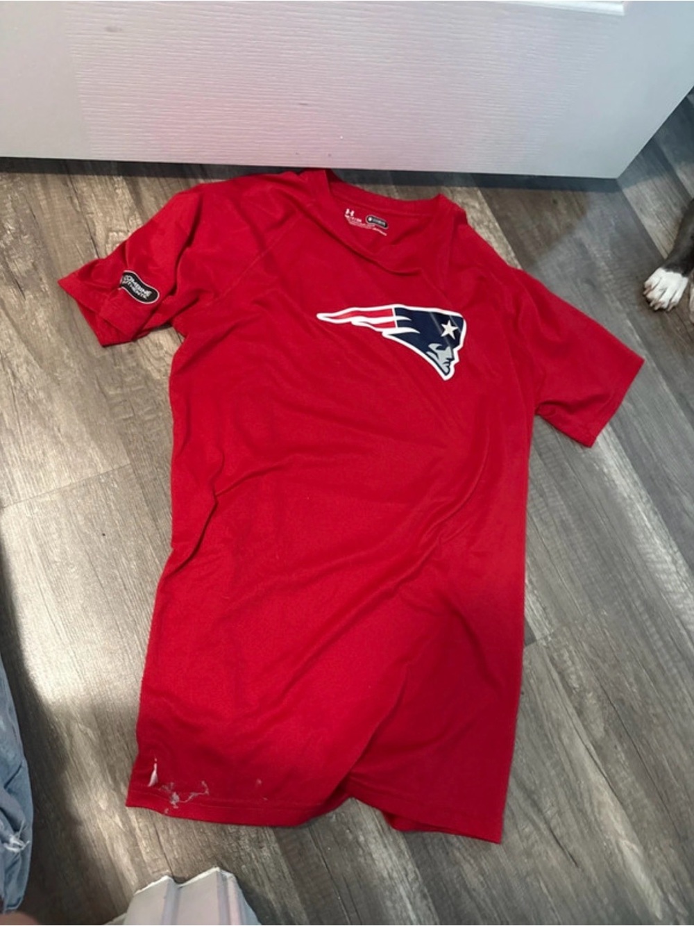 Men's Red Short Sleeve Team Logo Tee - Athletic Crew Neck